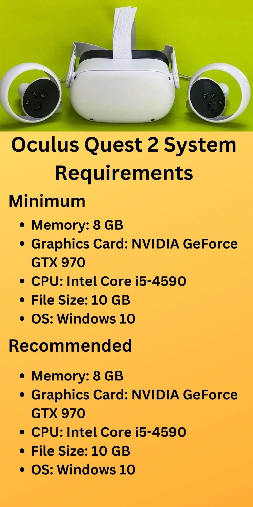 oculus quest 2 pc app requirements